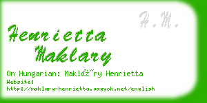 henrietta maklary business card